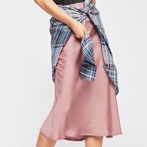 Free People Normani Bias Skirt - Dusty Mauve